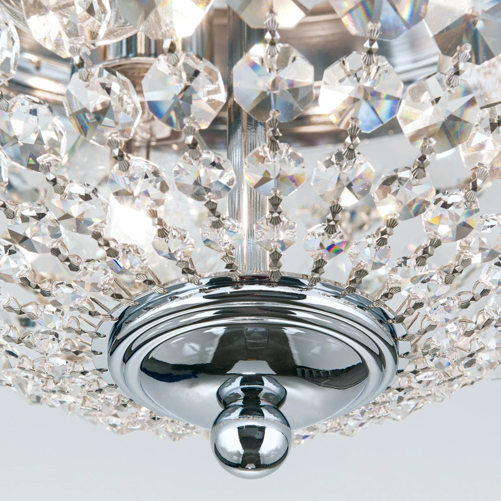 Luminaire de plafond à panneaux Plafonnier, chromé/transparent, Ø 35 cm