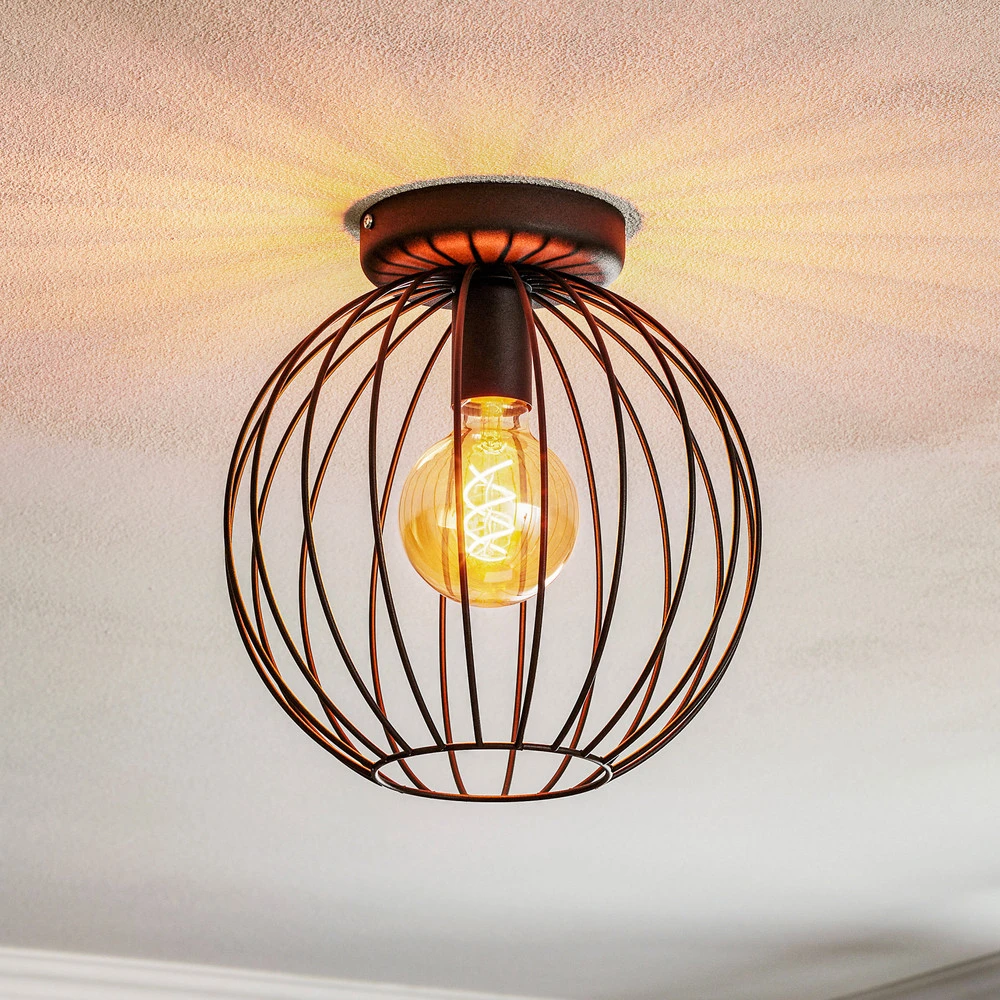 Plafonnier Cumera abat-jour cage ouvert, Ø 30 cm avec diffuseur opale