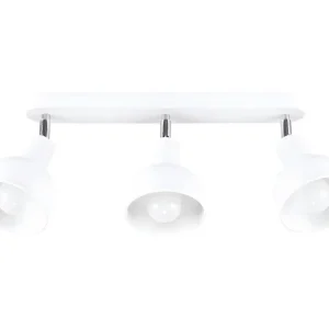 Panneau LED commercial Plafonniers grenier en acier - 3 sources lumineuses - L.59 x H.18,5 cm - blanc