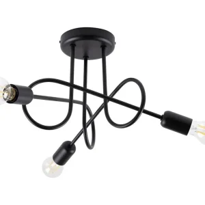 Panneau LED à haut rendement Plafonniers industriel en acier - 3 sources lumineuses - L.45 x H.35 cm - noir