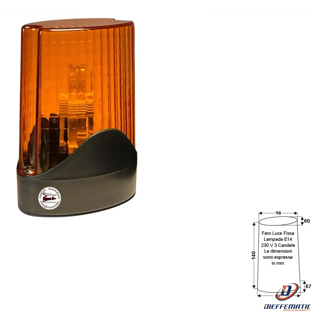Projecteur à LED étanche Faro Luce Fissa Lampada E14 Incandescente Idustriale Securvera Sv-Fw7Lft14Rc