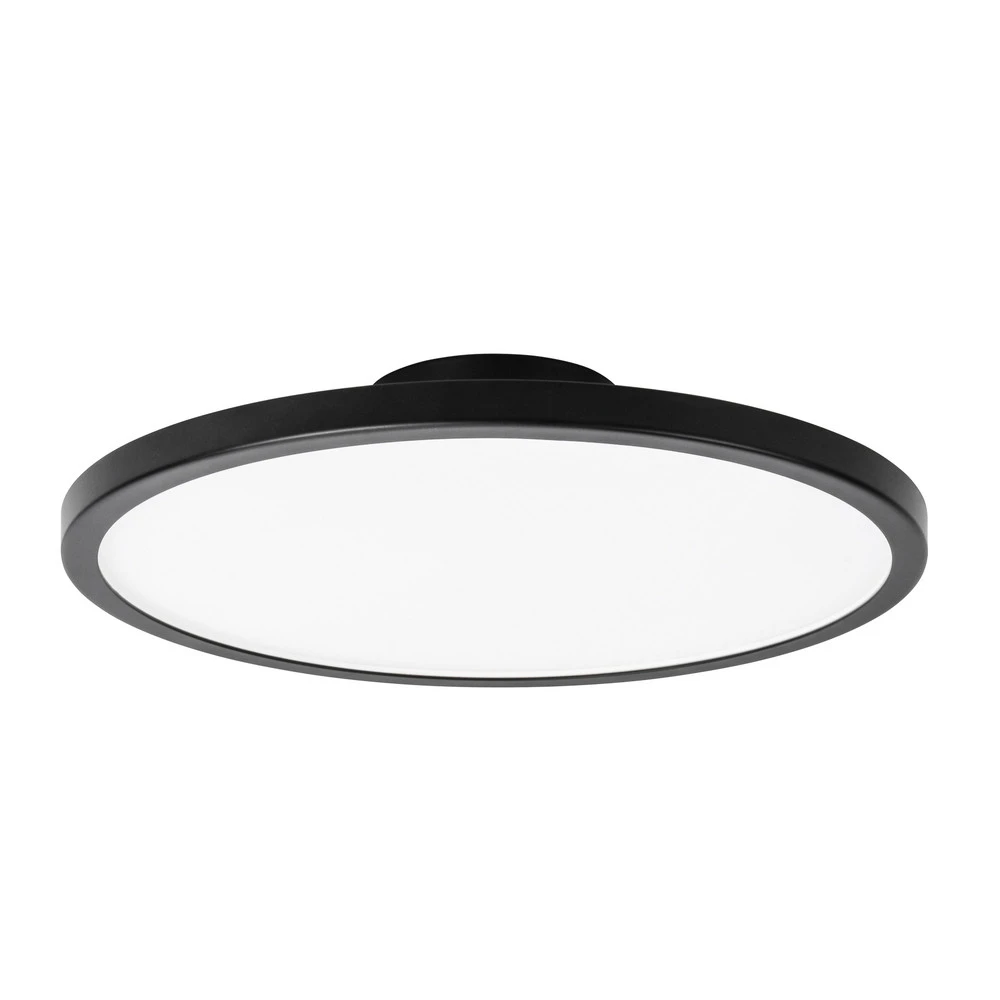 LIGHTME Plafonnier LED Aqua Ø 30,2cm noir Sans outil d'installation