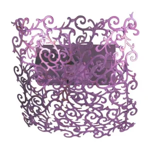 Luminaire de plafond à diffusion uniforme Plafonnier carré métal lys violet or 30 cm..