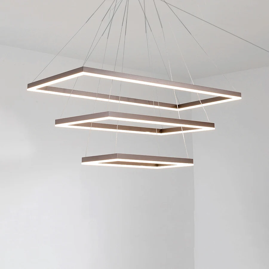 Lustre de chambre à coucher multicouche en acrylique, 1/2/3 lumières LED, Suspension minimaliste, café, lumière chaude/bla...