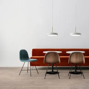 Lustre LED design rond en métal - 3 sources lumineuses - D. 45 cm - Blanc - VAUGHAN (Carré 30x30cm)