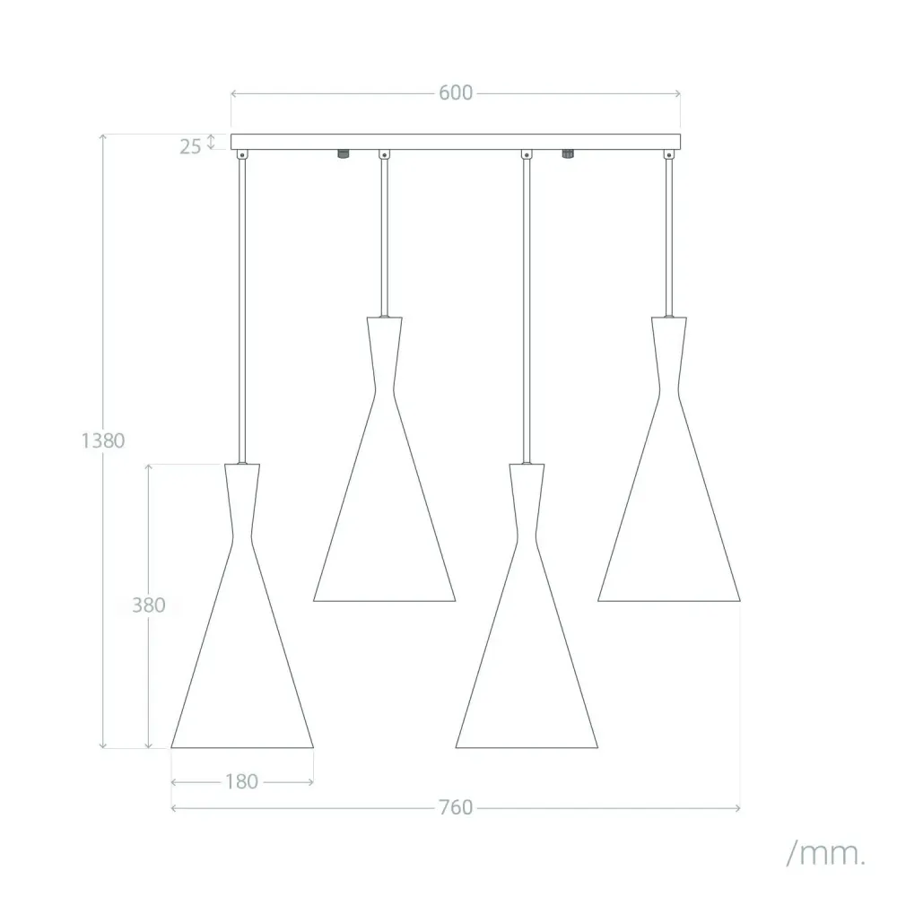 Lustre en métal Big Lennon avec éclairage LED intégré Design minimaliste