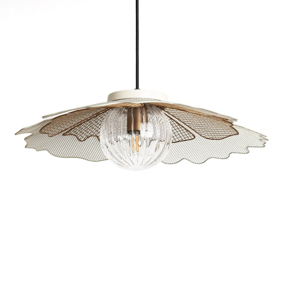 Lustre en métal et verre Pianella avec éclairage LED intégré | Garantie 2 Ans