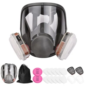 Respirateur intégral réutilisable couverture intégrale respirateur à vapeur organique 18 en 1 grand champ de vision pour l...
