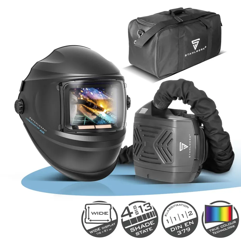 STAHLWERK Masque de soudage automatique 3 en 1 BOOSTER AIR | Masque de soudage avec alimentation en air récent | Système P...