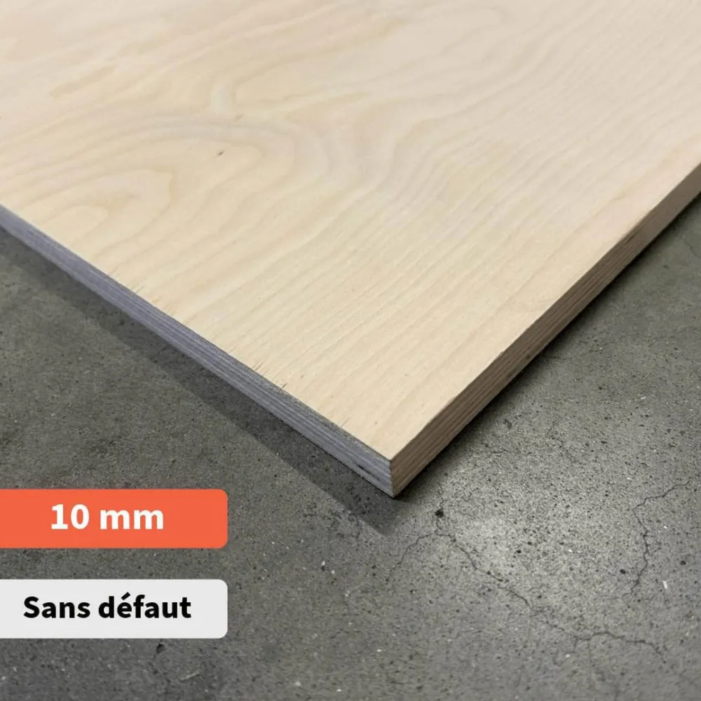 Contreplaqué bouleau âme peuplier - 2440 x 1220 x 10 mm (sans défaut)