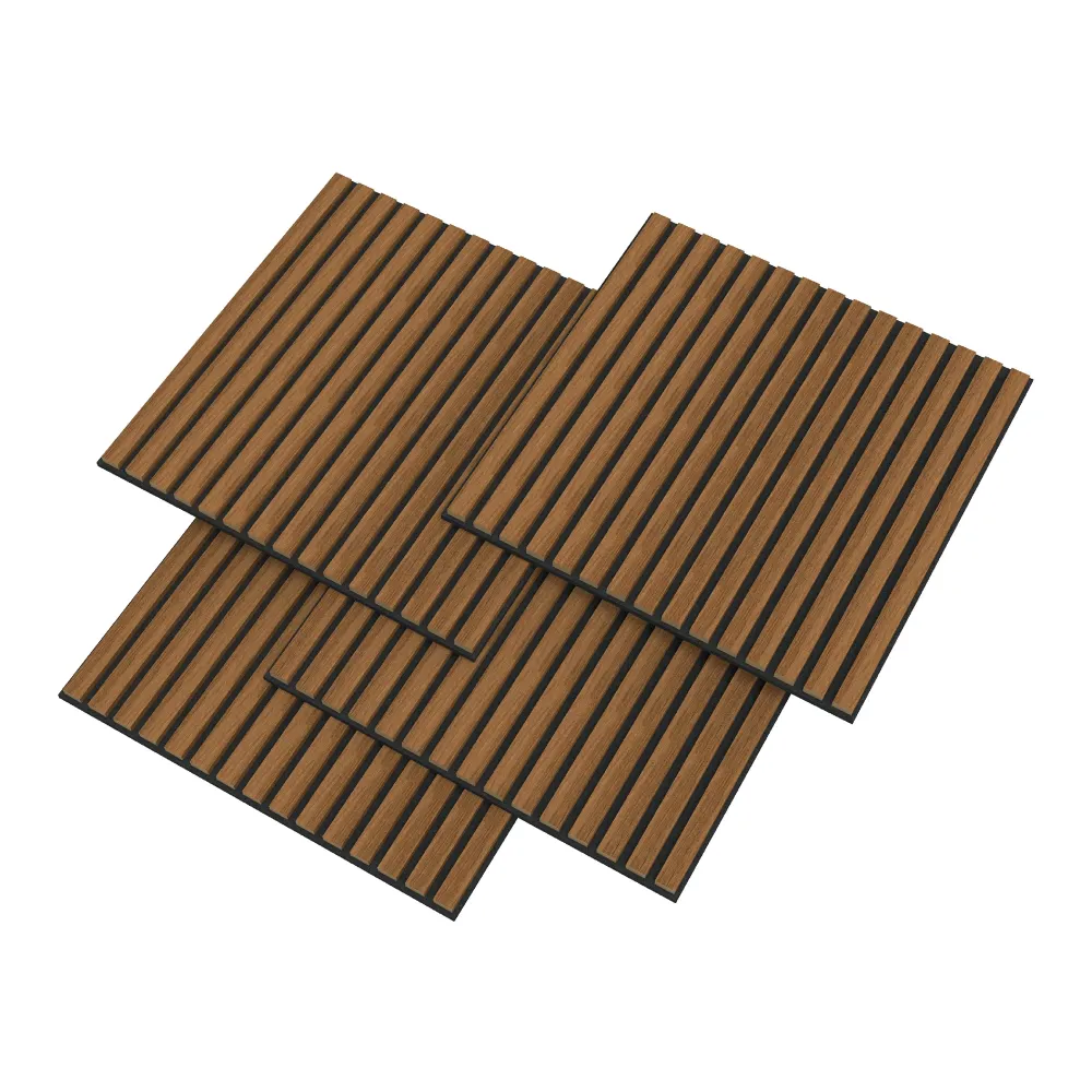 Lot de 4 panneaux acoustiques 1,44 m² effet teck 03_0009859