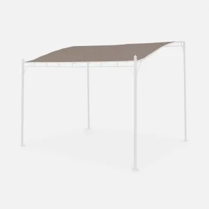 Toile de toit taupe pour tonnelle 3x2.5m Brestum - toile de rechange pergola. toile de remplacement
