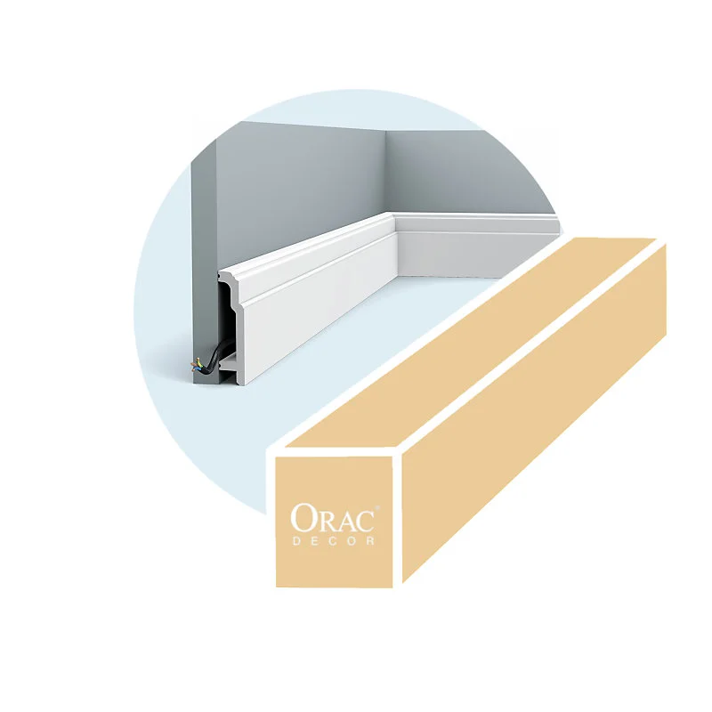 Carton achevé de 28 mètres de plinthes SX155 - 200x10,8x2,5 - ORAC DECOR
