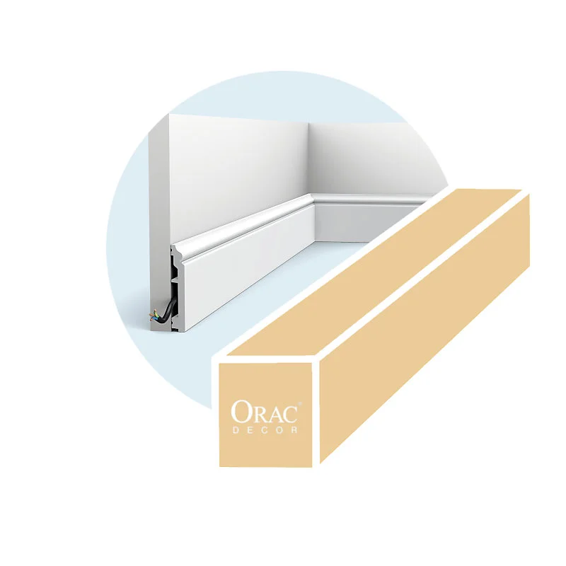 Carton achevé de 40 mètres de plinthes SX173-RAL9003 - L 200 X H 10 X EP 1,6 cm - ORAC DECOR