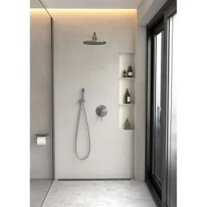 Composition mitigeur de douche encastrée Gun métal - Corbeau