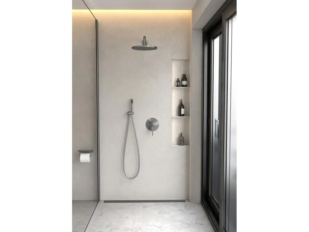 Composition mitigeur de douche encastrée Gun métal - Corbeau