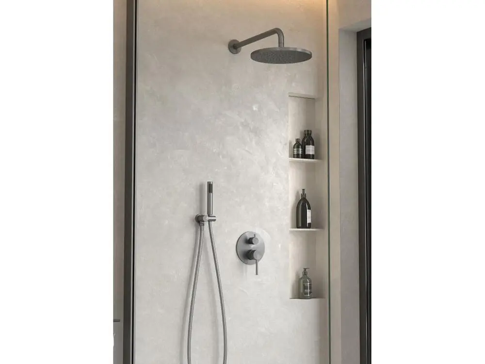 Composition mitigeur de douche encastrée Gun métal - Corbeau
