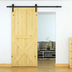 HOMCOM Kit de porte coulissante système galandage pour porte d'une épaisseur de 35-45 mm et largeur max. 1 m charge m...