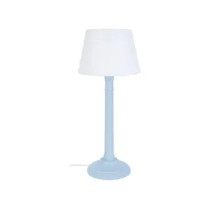 Lampe de chevet colonne bois bleu 38,5 cm.