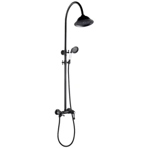 Leeds colonne de douche classique noir vieilli mitigeur mécanique - Essebagno