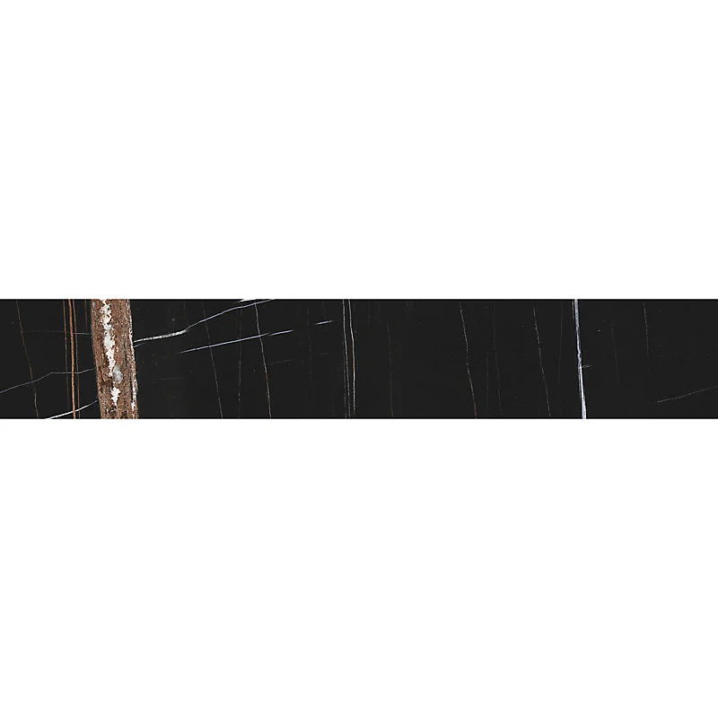 Lot de 5 plinthes carrelage marbre noir poli 10 x 60 cm Sahara Baldocer