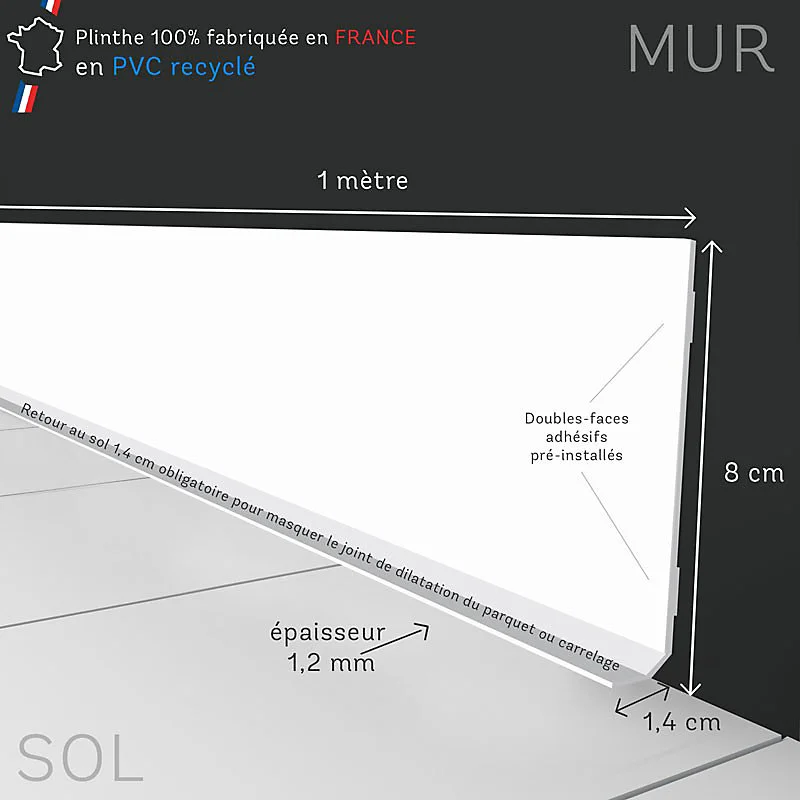 Lot de 10 Plinthes VINYLE Animaux - 99deco - H8 x L100 cm Profondeur 14 mm