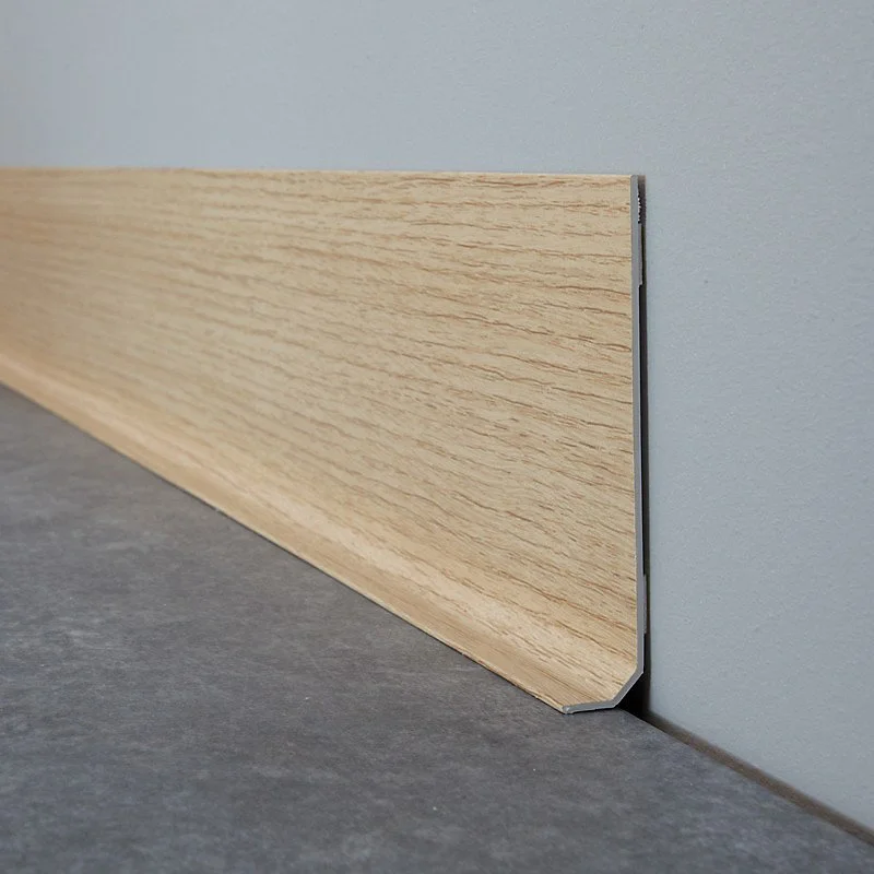 Lot de 10 Plinthes VINYLE Couleur Bois - 99deco - H8 x L100 cm Profondeur 14 mm