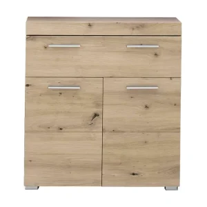 Meuble bas - Mélaminé chêne - Naturel - 73 - 79 - 31 cm