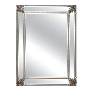 Miroir mural biseauté avec moulures - H. 114 x L. 83 cm - Coloris champagne - ANALISE