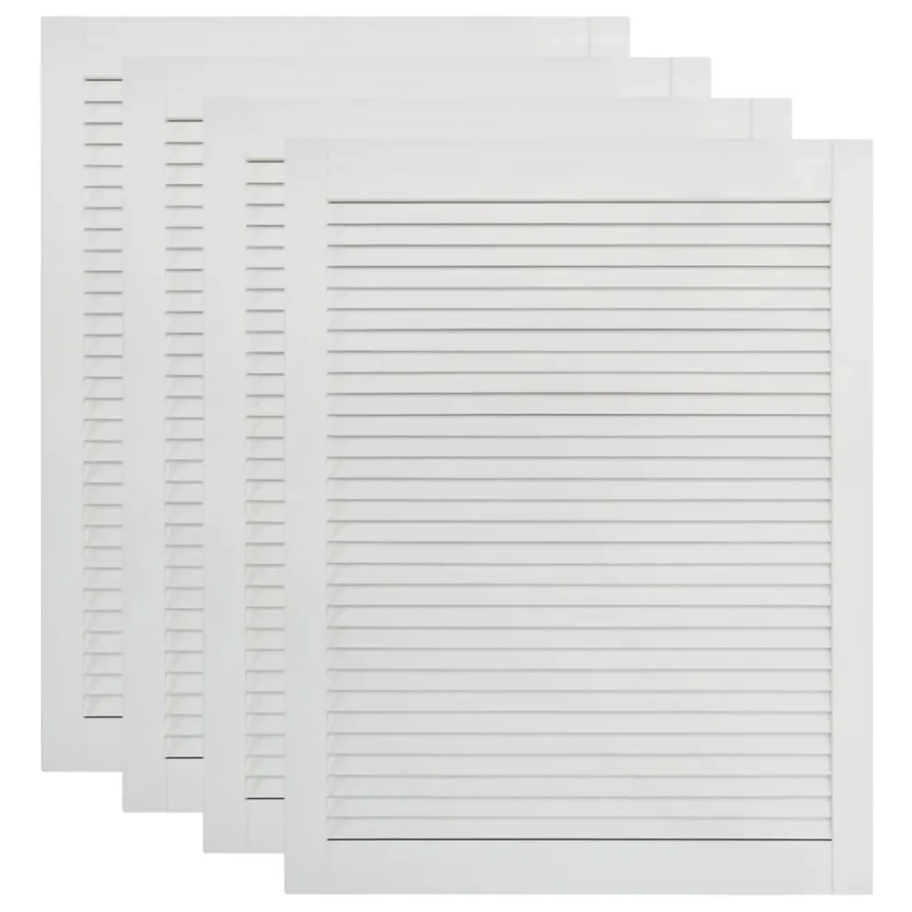 Portes à persiennes 4 pièces bois de pin massif 61,5x39,4 cm blanc 02_0003929