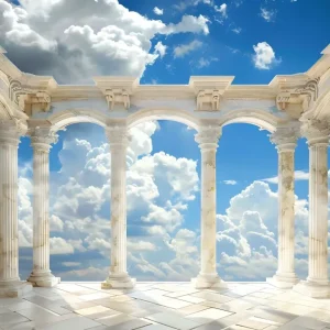 Toile de fond Architecture Colonnes en Marbre Arche Ciel BRP12-676
