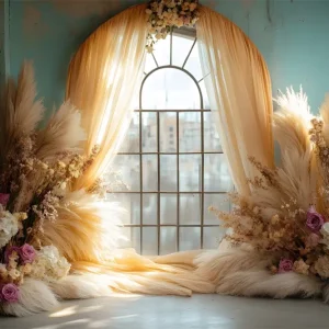 Toile de Fond Fenêtre Coucher de Soleil Bohème RR8-437