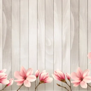 Toile de fond de fleurs Mur en bois pour une séance photo HJ03617