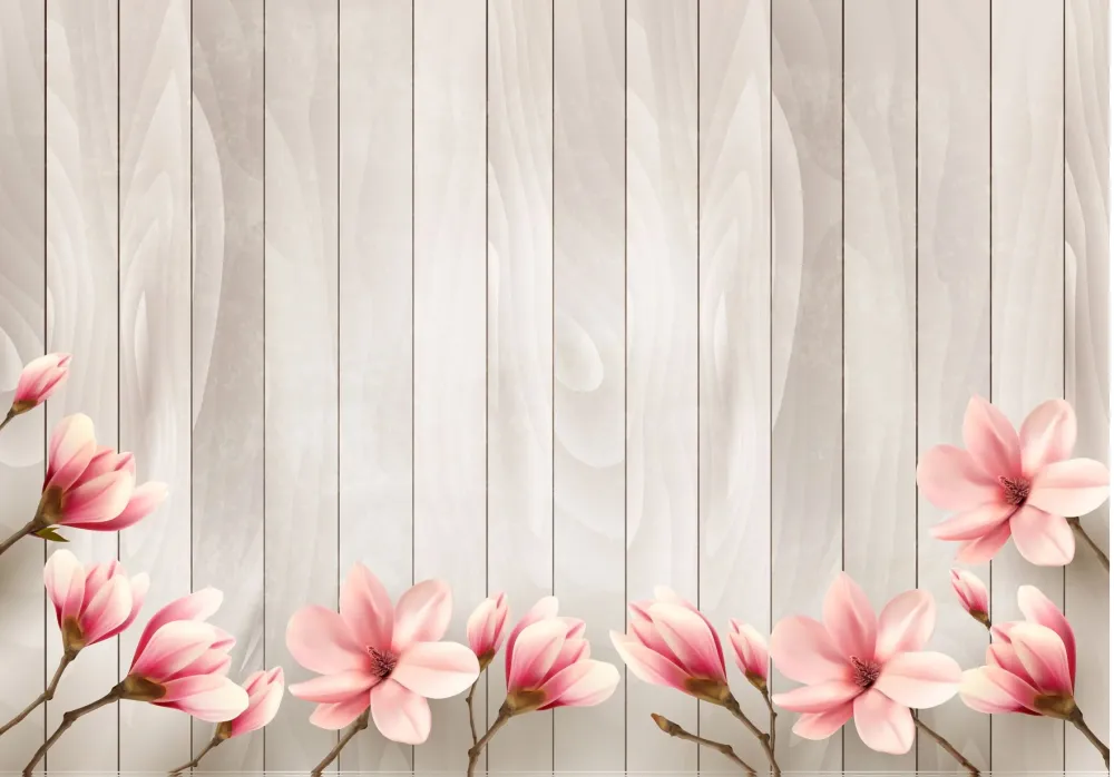 Toile de fond de fleurs Mur en bois pour une séance photo HJ03617