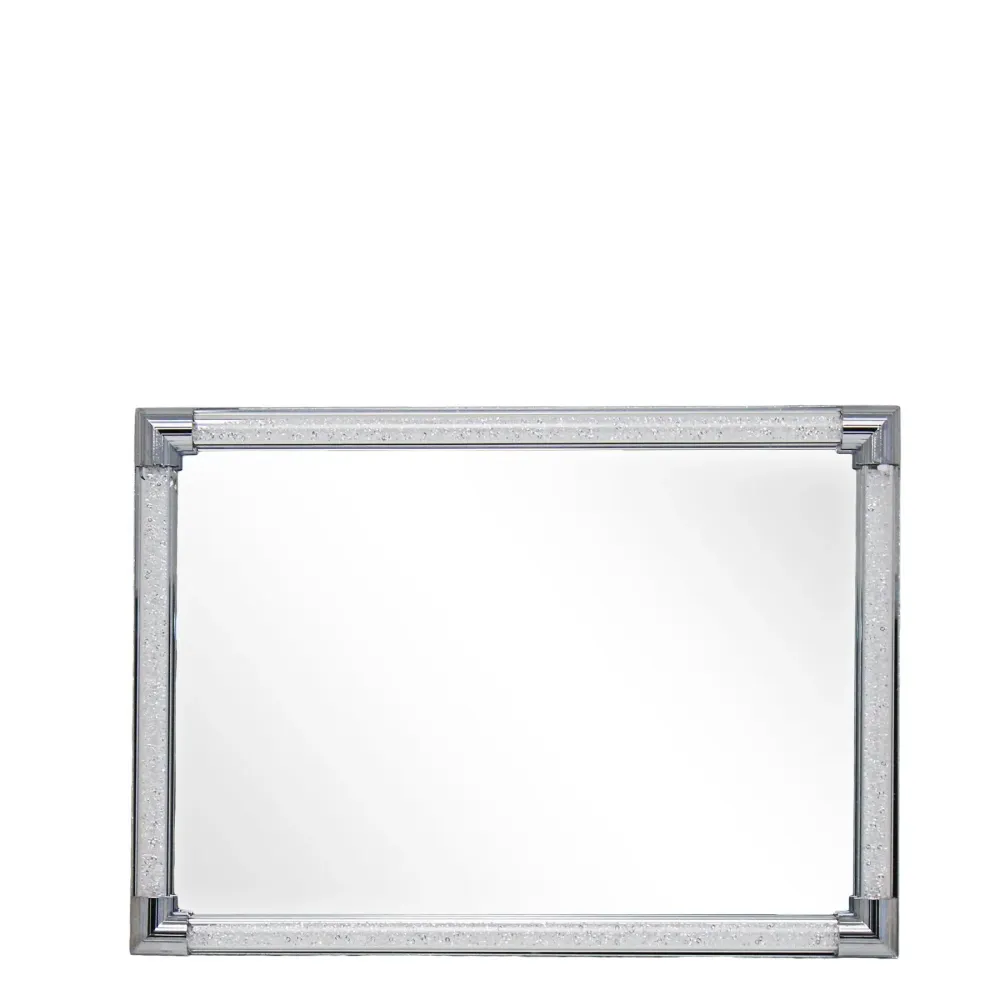Kitchen Life Mirror Tray Crystal Handle 34cm - Ton argent