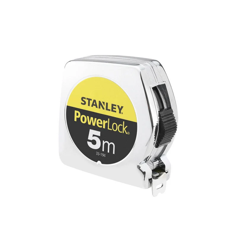 Mètre ruban powerlock iconique abs STANLEY 5 m x 19 mm avec garantie à vie