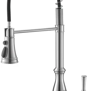 APPASO Robinet de cuisine commercial à ressort à arc élevé Style novateur Nickel brossé 227BN