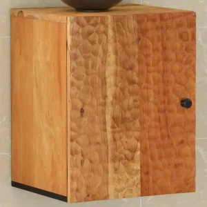 Armoire de salle de bain murale 38x33x48cm bois massif d'acacia (Norme NF)