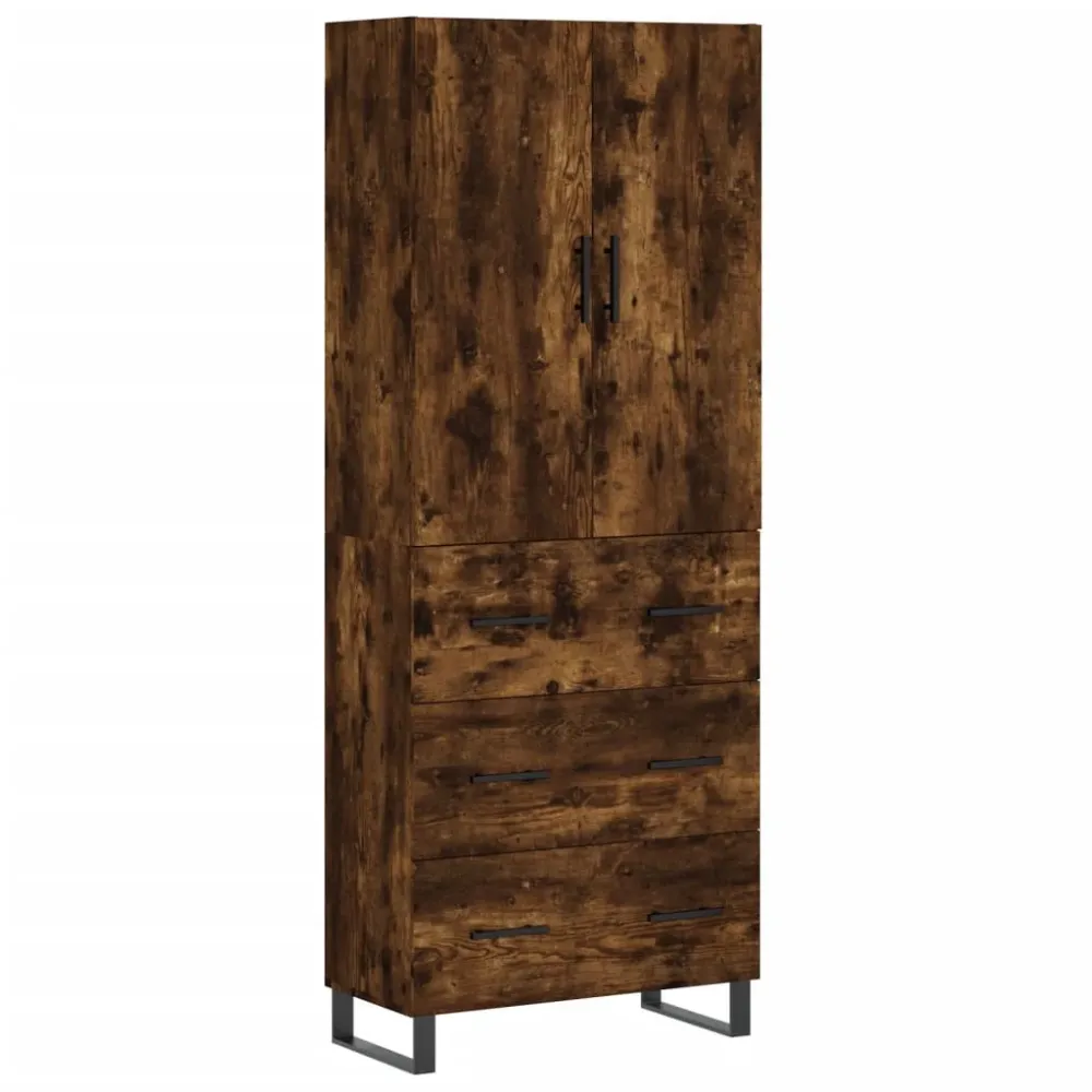 Buffet bahut commode armoire meuble de rangement organisateur cuisine salle de séjour salon haut 69,5 x 34 x 180 cm bois d...
