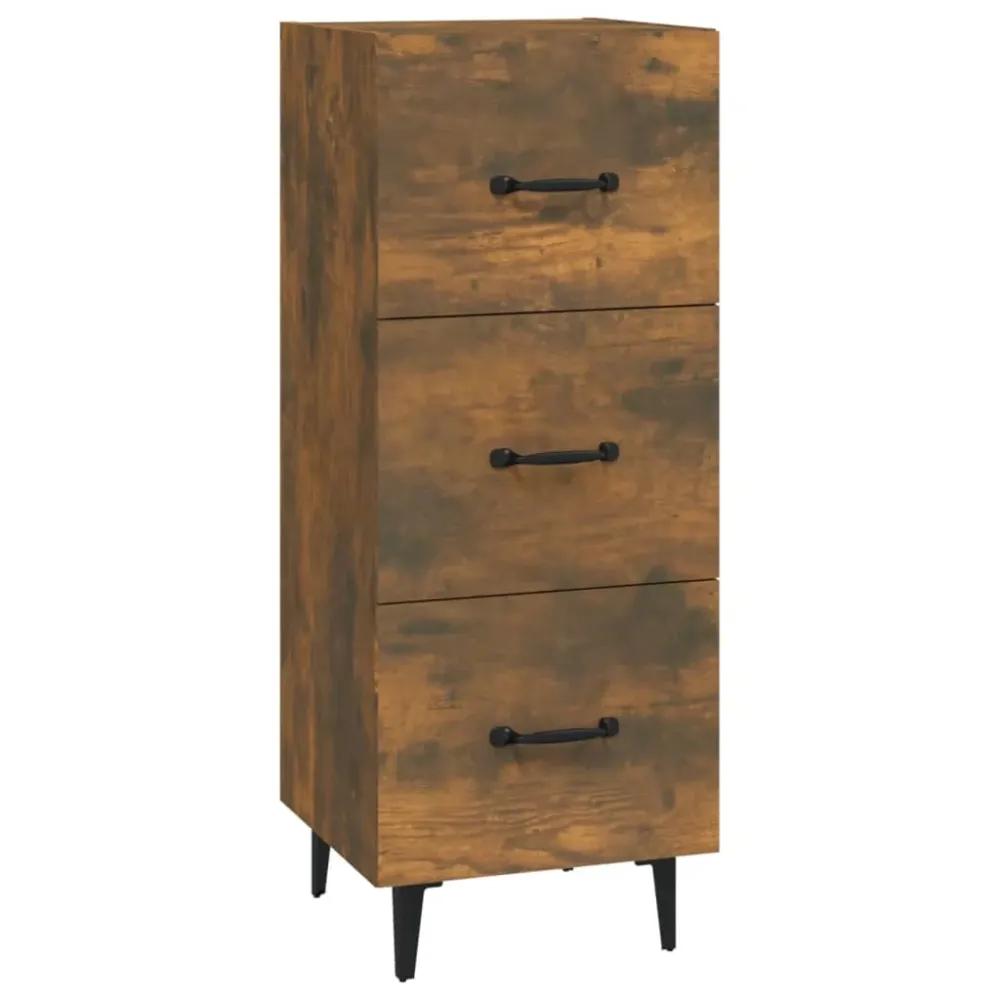 Buffet bahut commode armoire meuble de rangement organisateur cuisine salle de séjour salon 34,5 x 34 x 90 cm bois d'ingén...