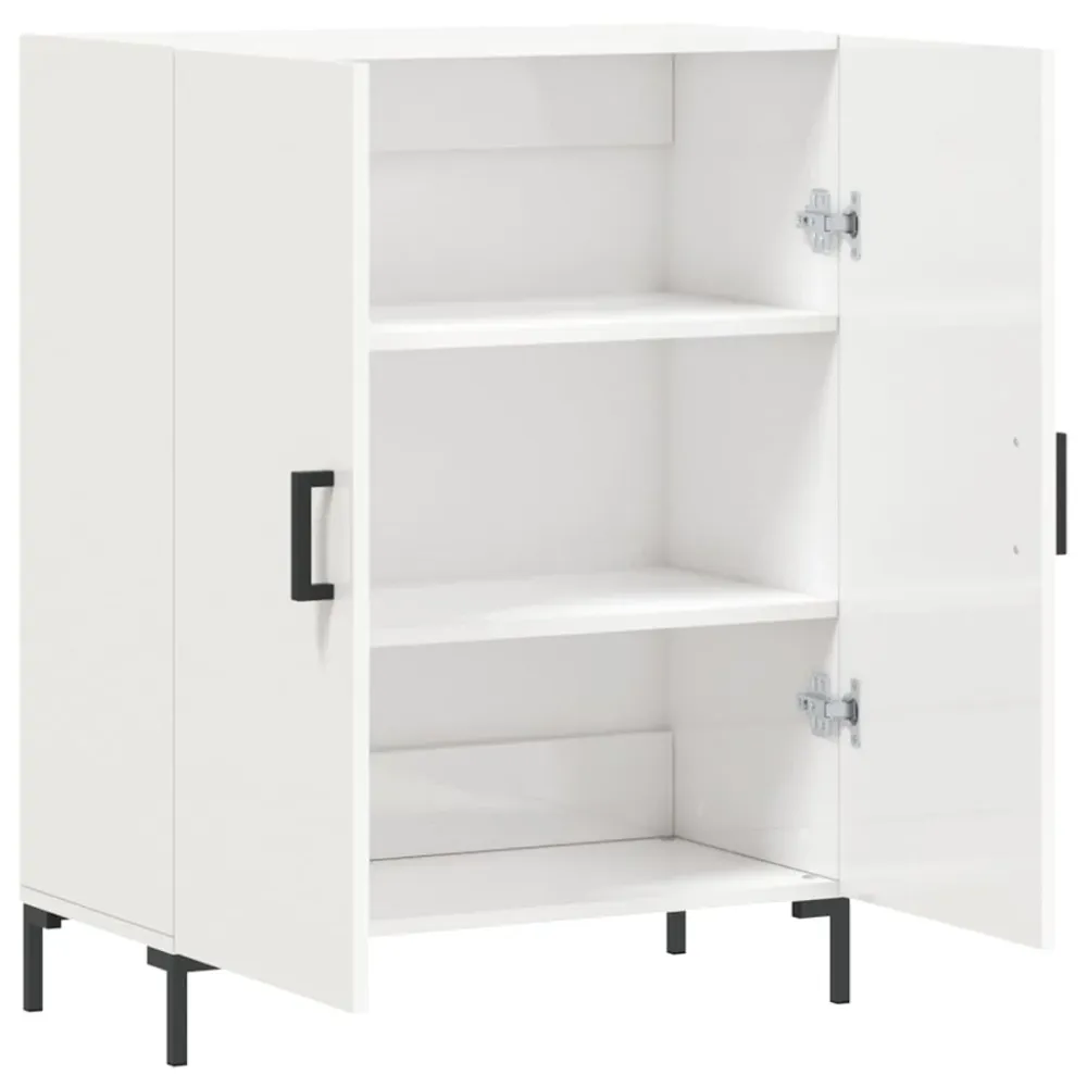 Buffet bahut commode armoire meuble de rangement organisateur cuisine salle de séjour salon brillant 69,5 x 34 x 90 cm boi...