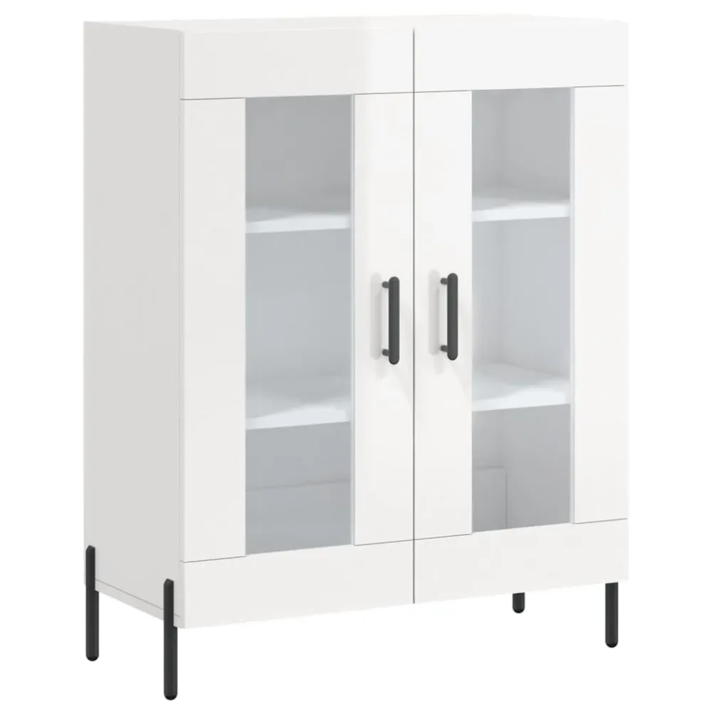 Buffet bahut commode armoire meuble de rangement organisateur cuisine salle de séjour salon brillant 69,5 x 34 x 90 cm boi...