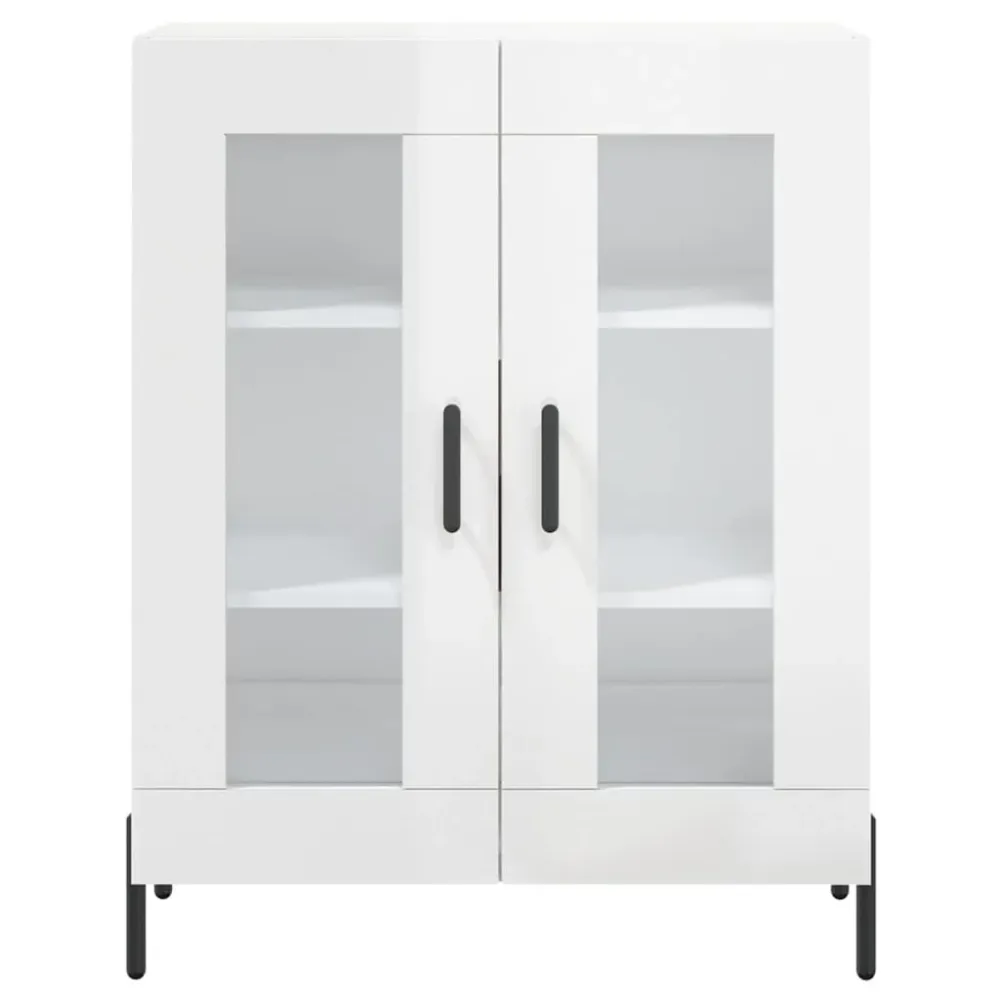 Buffet bahut commode armoire meuble de rangement organisateur cuisine salle de séjour salon brillant 69,5 x 34 x 90 cm boi...