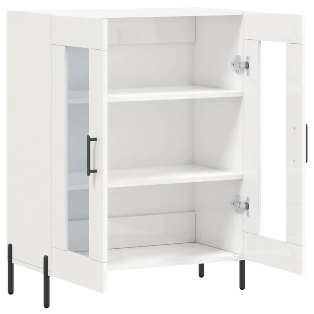 Buffet bahut commode armoire meuble de rangement organisateur cuisine salle de séjour salon brillant 69,5 x 34 x 90 cm boi...
