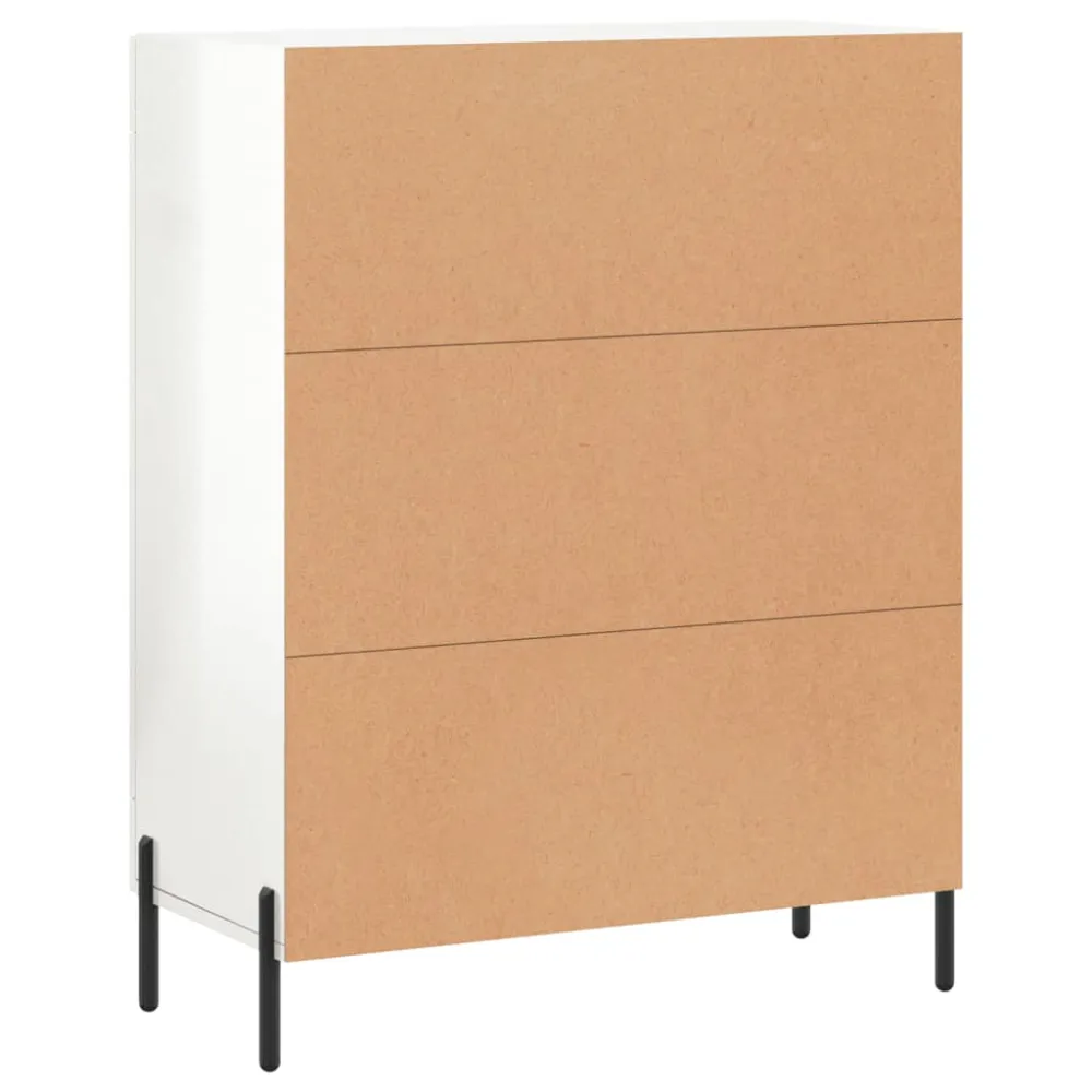 Buffet bahut commode armoire meuble de rangement organisateur cuisine salle de séjour salon brillant 69,5 x 34 x 90 cm boi...