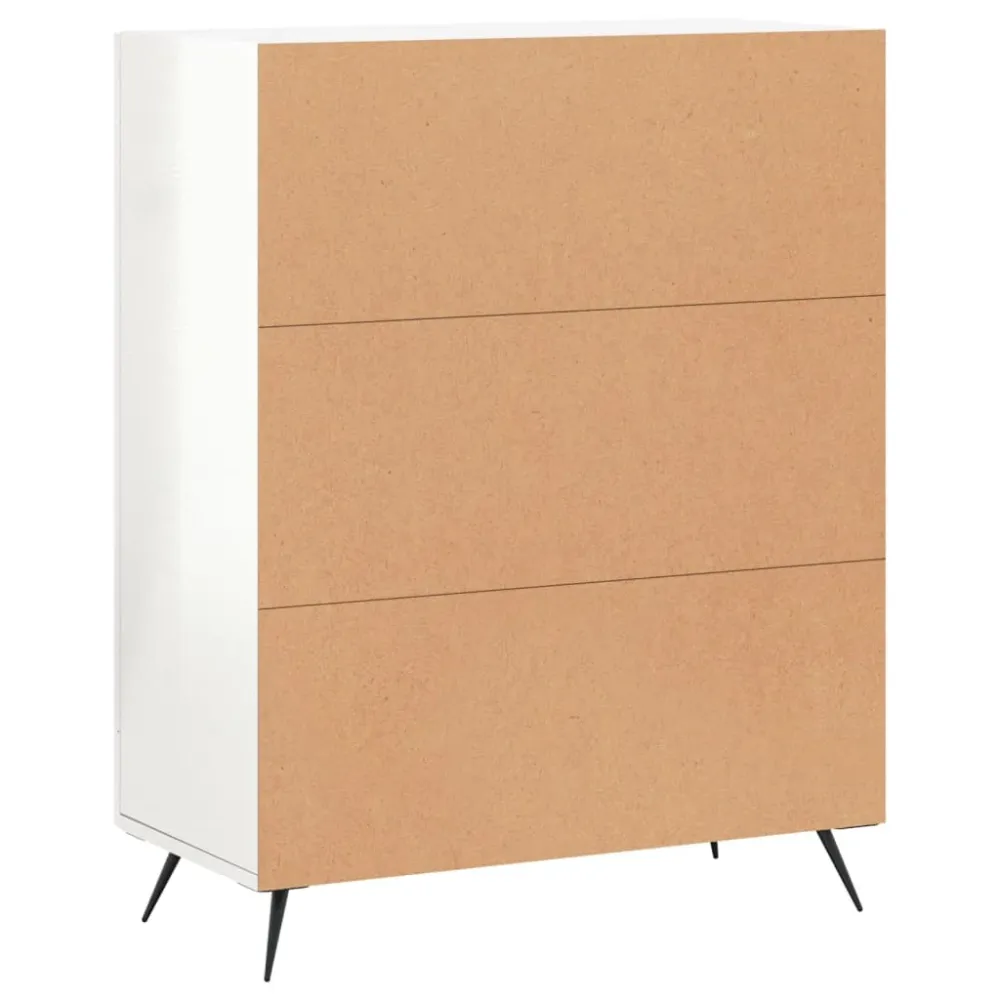 Buffet bahut commode armoire meuble de rangement organisateur cuisine salle de séjour salon brillant 69,5 x 34 x 90 cm boi...