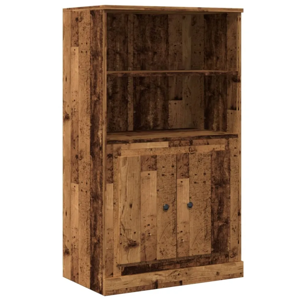 Buffet bahut commode armoire meuble de rangement organisateur cuisine salle de séjour salon haut vieux bois 60 x 35,5 x 10...