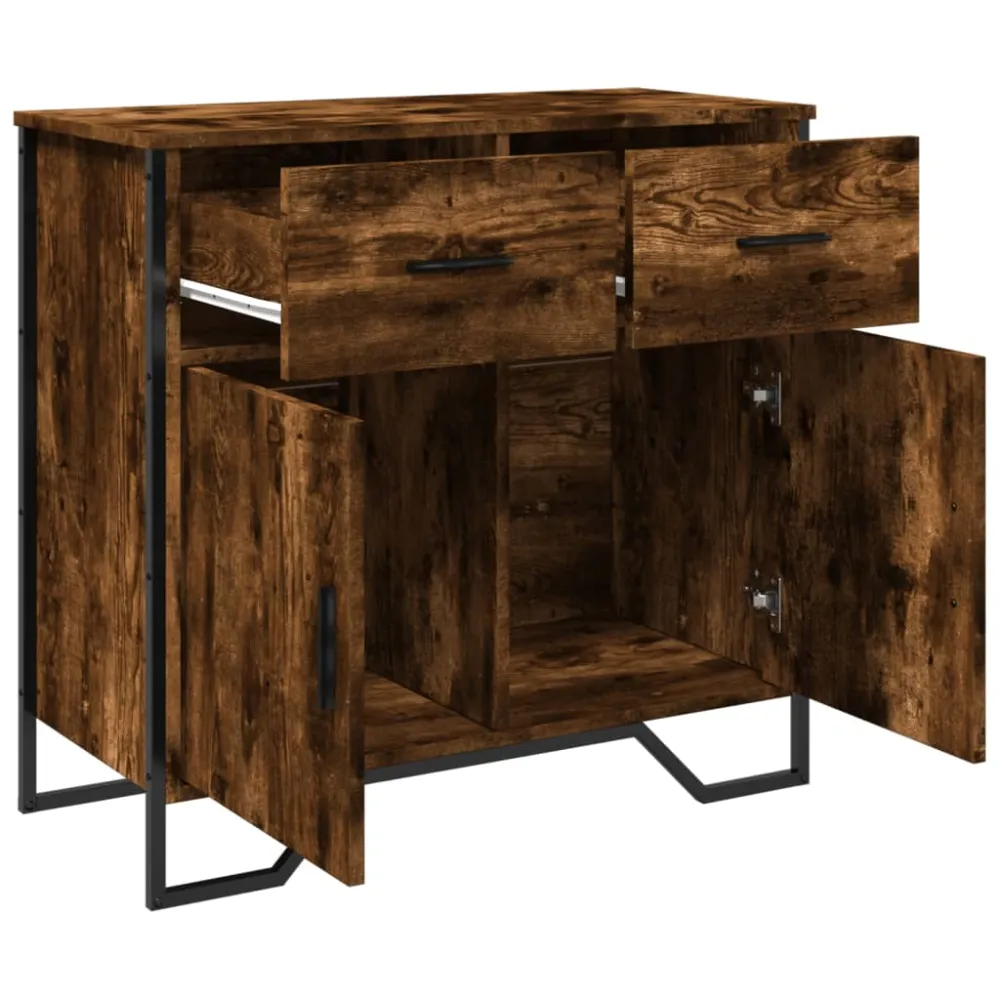 Buffet bahut commode armoire meuble de rangement organisateur cuisine salle de séjour salon 79,5 x 35,5 x 74,5 cm bois d'i...