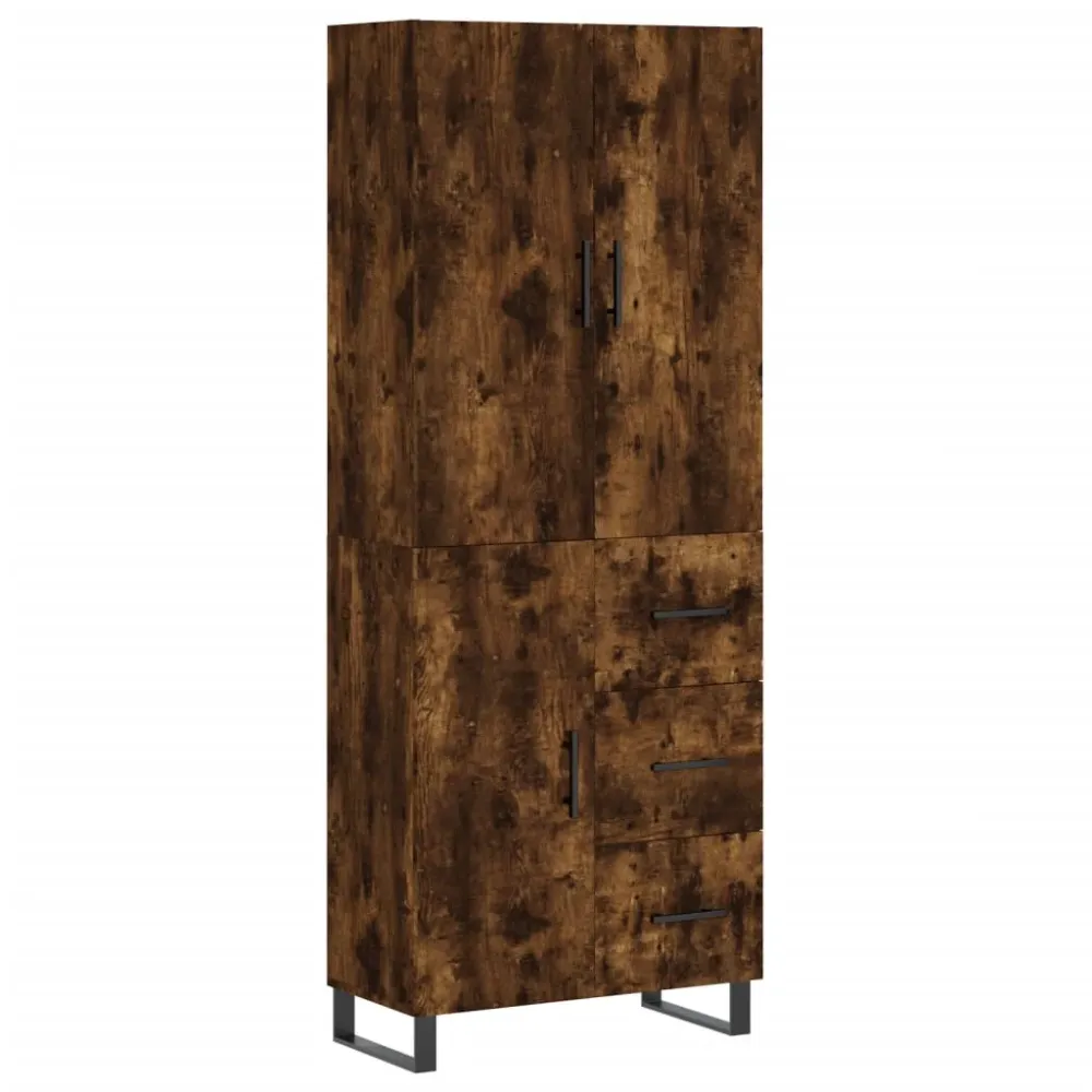Buffet bahut commode armoire meuble de rangement organisateur cuisine salle de séjour salon haut 69,5 x 34 x 180 cm bois d...