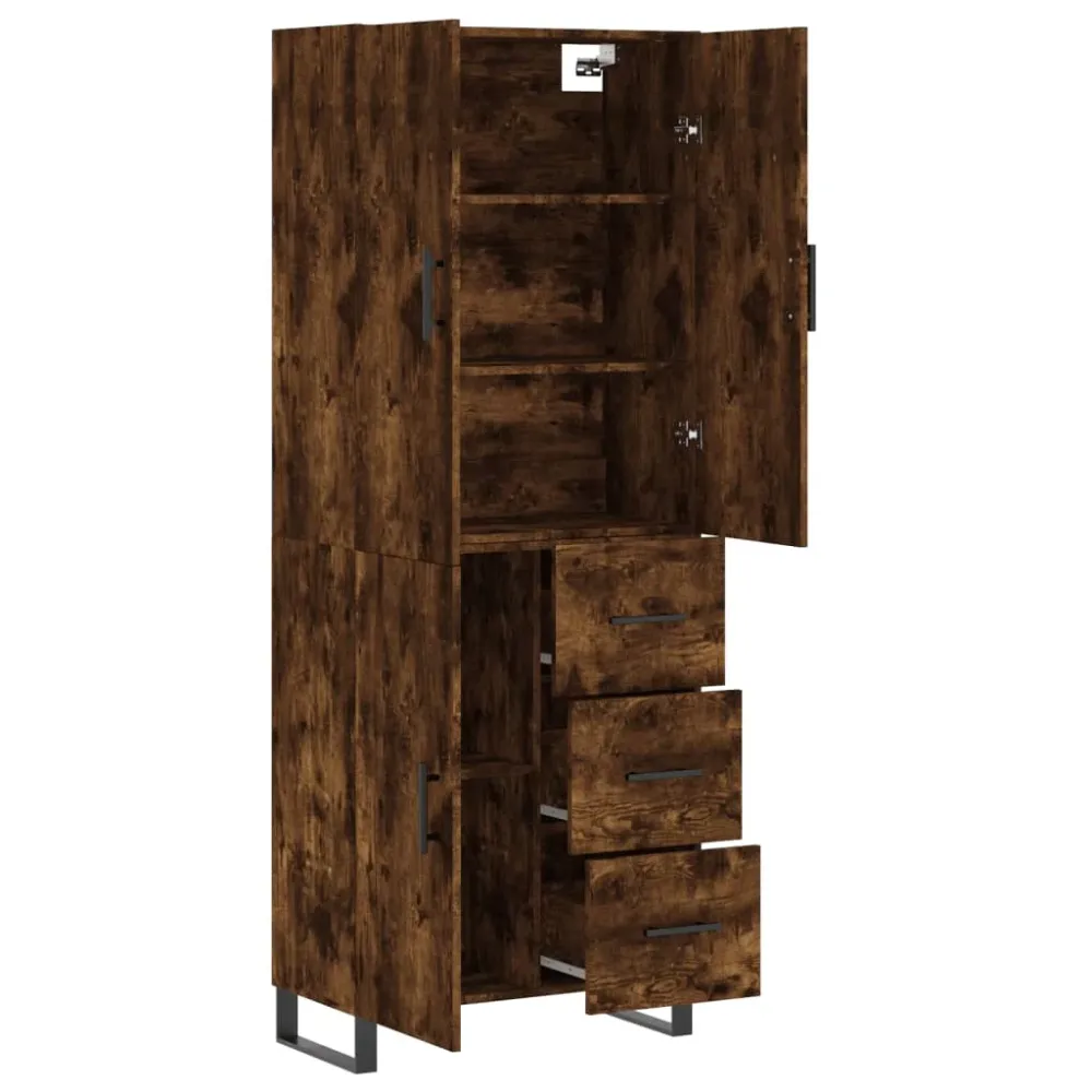Buffet bahut commode armoire meuble de rangement organisateur cuisine salle de séjour salon haut 69,5 x 34 x 180 cm bois d...